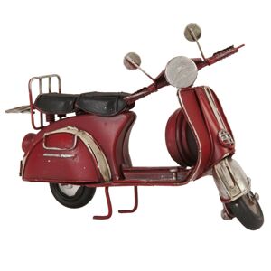 Kovový retro model červeného mopedu - 17*8*10 cm