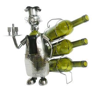 Kovový stojan na láhve vína v designu číšníka Chevalier - 32*21*33 cm