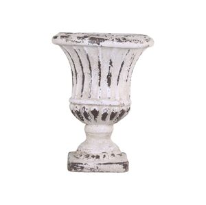 Krémový antik obal na květináč/ váza s patinou  - Ø 32*42cm Chic Antique