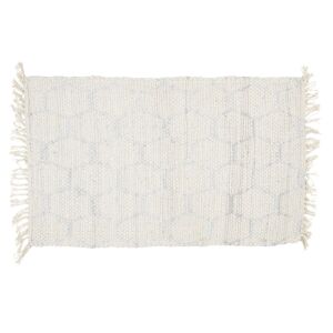 Krémový bavlněný koberec s motivem šestiúhelníků - 60*90 cm