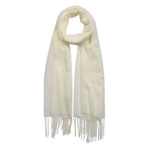 Krémový šátek s třásněmi - 70*170 cm
