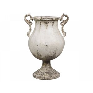 Krémový vintage obal na květináč/ váza ve tvaru číše Frenchie - Ø 26*45cm Chic Antique
