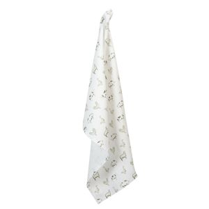 Tmavě hnědý květinový šátek se světlým lemováním - 85*180 cm Clayre & Eef