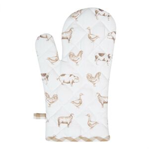 Kuchyňská chňapka z bavlny Country Life Animals béžovo-bílá - 16*30 cm