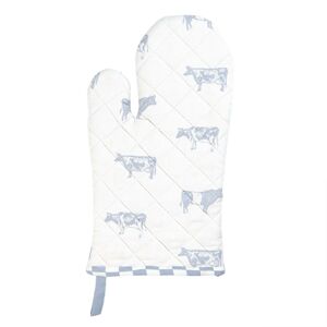 Kuchyňská chňapka z bavlny s modrým potiskem Life with Cows - 16*30 cm