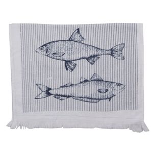 Kuchyňský froté ručník s rybou - 40*66 cm Clayre & Eef