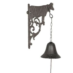 Litinový zvonek s krávou Cow - 10*19*25 cm Clayre & Eef