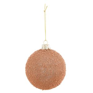 Měděná vánoční koule s perličkami - Ø 8*9 cm
