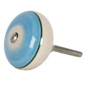Modrá keramická úchytka ve vintage stylu Cercle – Ø 4*3 cm