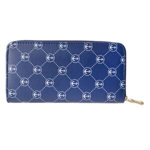 Modrá středně velká peněženka s bílými kotvami a zapínáním na zip- 19*10 cm