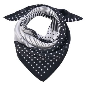 Modro bílý šátek s puntíky a pruhy - 70*70 cm