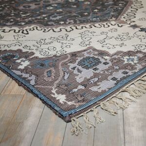 Modro-přírodní bavlněný koberec Victoria- 160*230cm