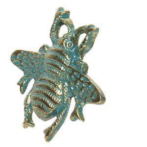 Modro-zlatá kovová úchytka Včela - 6*6 cm