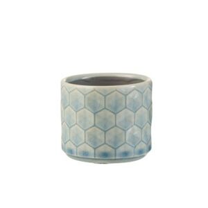 Modrý keramický obal na květináč Rhombus XS - Ø  8*7 cm