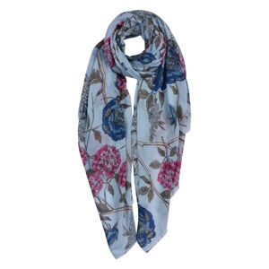 Modrý šátek s barevnými květy Print Blue - 90*180 cm Clayre & Eef