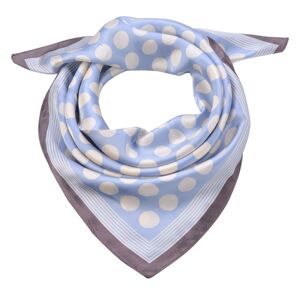 Modrý šátek s bílými puntíky a lemováním - 70*70 cm