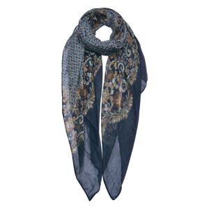 Modrý šátek se vzorem - 90*180 cm Clayre & Eef