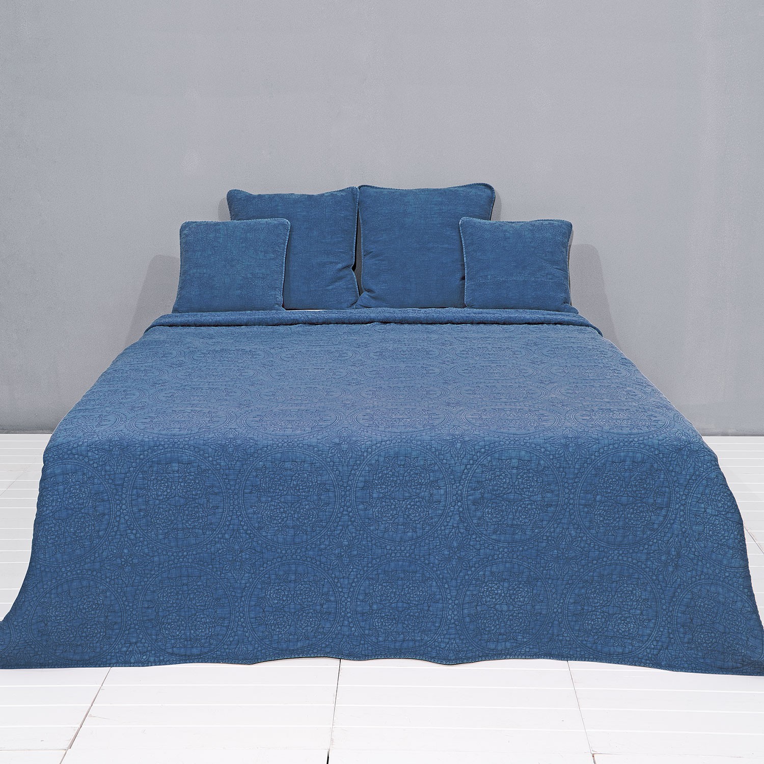 Modrý vintage přehoz na jednolůžkové postele Quilt 181 - 150*150 cm