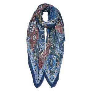 Mordý šátek s ornamenty - 85*180 cm Clayre & Eef