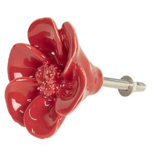 Nábytková úchytka Kvetina červená - Ø 4 cm