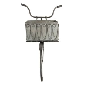 Nástěnná dekorace Železné kolo s květníkem  - 51*26*95 cm