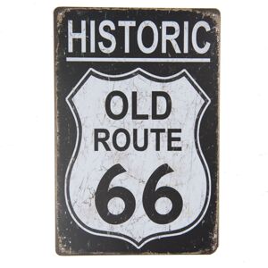 Nástěnná kovová cedule Old Route 66 - 20*30 cm Clayre & Eef