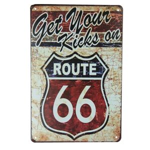 Nástěnná kovová cedule Route 66 - 20*30 cm
