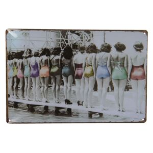 Nástěnná kovová cedule s ženami v plavkách - 30*20 cm