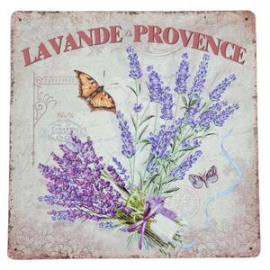 Nástěnná kovová cedule s levandulí Lavande de Provence - 30*30 cm Ostatní