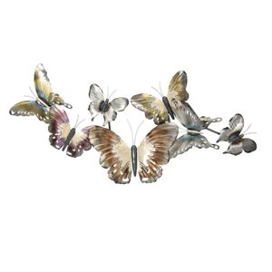 Nástěnná kovová dekorace Butterflies - 105*6*52 cm Clayre & Eef