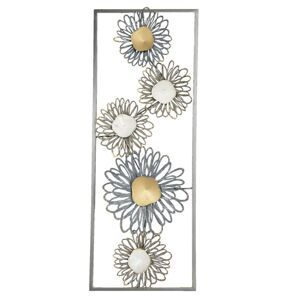 Nástěnná kovová dekorace Flowers - 29*3*74 cm