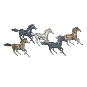 Nástěnná kovová dekorace Horses - 119*6*49 cm