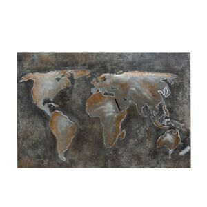 Nástěnná kovová dekorace/ obraz World - 120*3,5*90cm