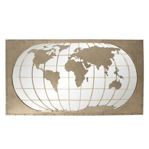 Nástěnná kovová mapa světa - 120*66*4 cm