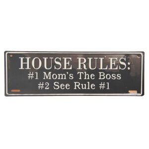Nástěnná plechová cedule House rules - 39*13 cm