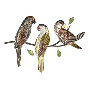 Nástěnná dekorace ptáčků na větvi - 65*4*47 cm
