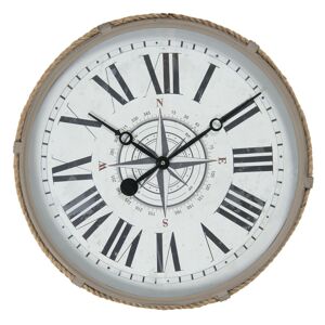 Nástěnné hodiny v námořnickém stylu s kompasem - Ø 54*6 cm / 1*AA