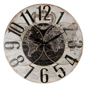 Nástěnné hodiny ve vintage stylu The World – Ø 34*1 cm / 1*AA