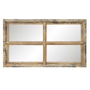 Nástěnné zrcadlo v designu okna s patinou Trystan - 36*3*62 cm