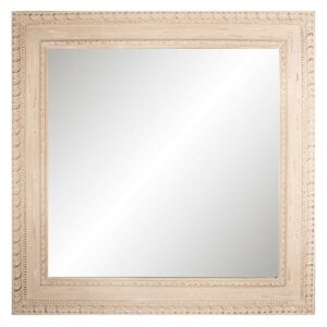 Nástěnné zrcadlo v dřevěném zdobném rámu - 100*100*4 cm