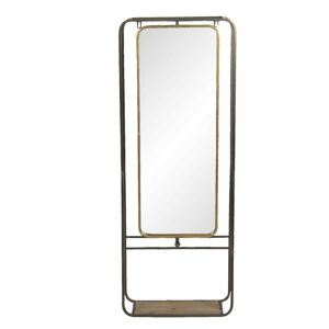 Nástěnné zrcadlo v kovovém rámu s policí Tristand - 42*16*112 cm