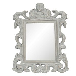 Nástěnné zrcadlo v šedém vintage rámu s ornamenty - 34*343 cm