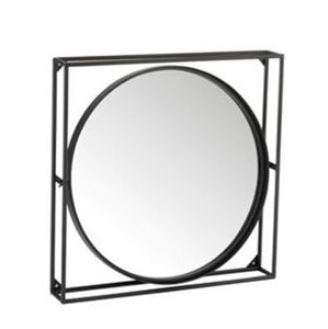 Nástěnné zrcadlo ve čtvercovém kovovém rámu Pierrette - Ø 65*10 cm