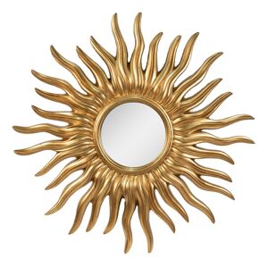 Nástěnné zrcadlo ve tvaru slunce ve zlatém rámu Sunny - Ø 65 cm Clayre & Eef