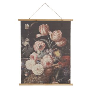 Nástěnný plakát s malbou květin, ovoce a zvěře - 80*2*100 cm