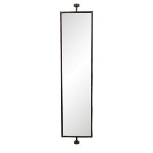 Obdélníkové zrcadlo v šedém kovovém rámu - 111*15*25 cm