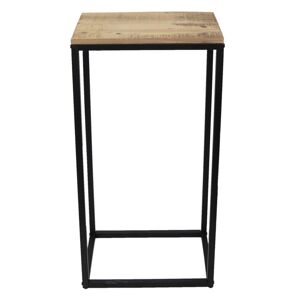 Odkládací stolek Industrial s recyklovaným dřevem - 40*27*81 cm