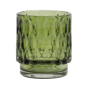 Olivově zelený skleněný svícen Grace - Ø 7*8 cm