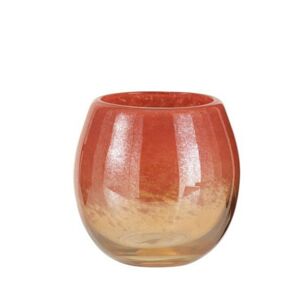 Oranžová skleněná váza /svícen Oriental orange - Ø 14*14cm
