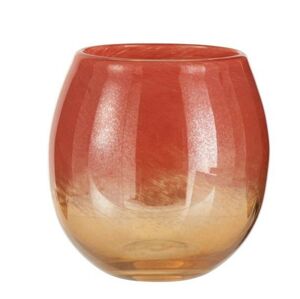 Oranžová skleněná váza /svícen Oriental orange - Ø 20*18cm